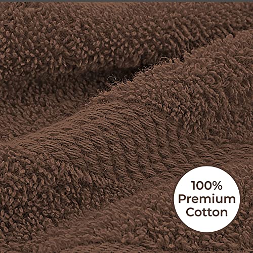 Wholesale Trade Dealz 12 X Face Cloth Flannels (30 x 30 cm-600GSM) 100% Egyptian Cotton Wash Cloths Quick Dry & Absorbent Towel Set for Gym,Spa,Golf (Chocolate, Cotton) - Image 4