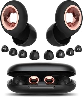 Sleeping Ear Plugs: 45DB Noise Cancelling Ultra-Comfy Reusable Ear Plug- Silicone Hearing Protection for Concerts & Travel & Snoring with 8 Eartips -Earbuds for Side Sleepers