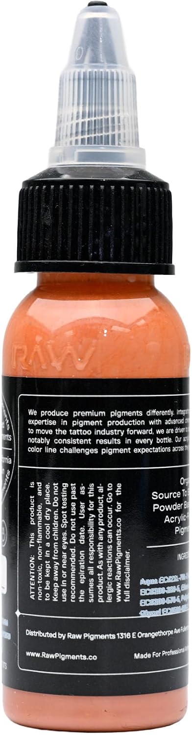 RAW Premium Pigments Tattoo Ink 1oz Bottle | Light Natural Flesh Tone | High Pigment Load | Vegan | Made in USA (Flesh Tone Light)