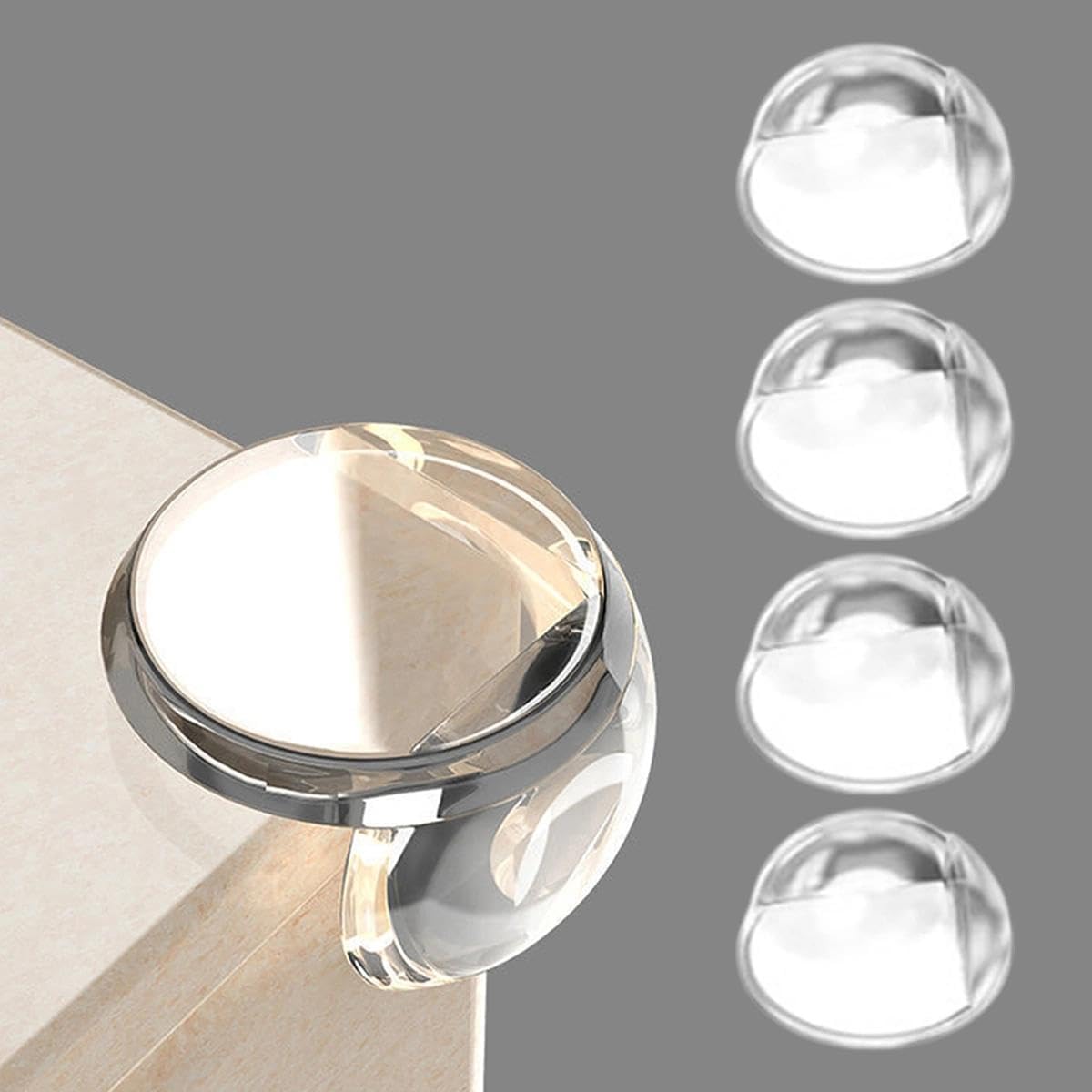Table Corner Protectors, Transparent Table Corner Protectors With Reinforced Adhesive For Tables And Furniture Corners(4Pcs)