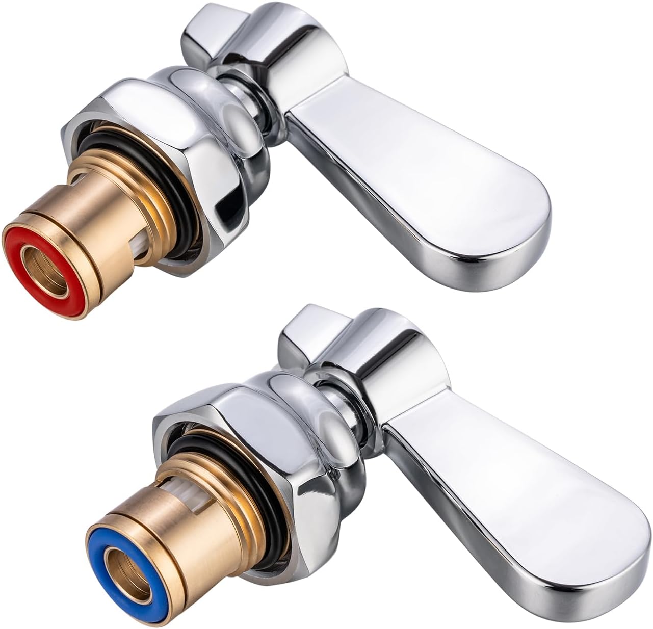 Lead-Free 2 Pack Faucet Handle Repalcement Valve Stem Repalcement Assembly, Commercial Faucet Parts for Kitchen Sink Faucet, Brass Constructed with Ceramic Disc