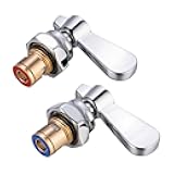 Lead-Free 2 Pack Faucet Handle Repalcement Valve Stem Repalcement Assembly, Commercial Faucet Parts for Kitchen Sink Faucet, Brass Constructed with Ceramic Disc