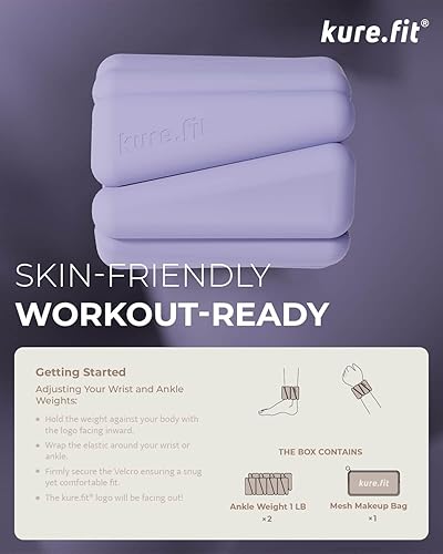 Miniatura 9 de Mancuerna ajustable rosa (5 libras) y pesas de tobillo ajustables moradas (1 libra)