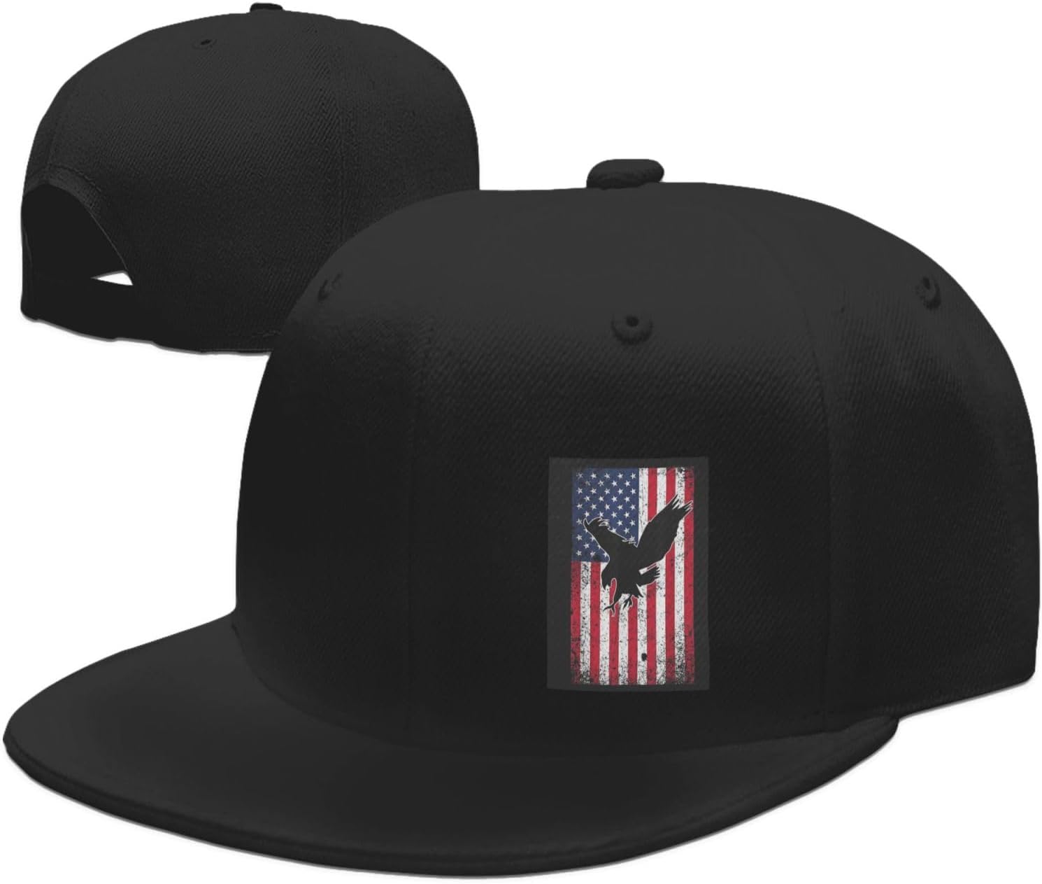 American Flag Eagle Patriotic USA Hat Flat Brimmed Baseball Cap Sun Hat Hip Hop Cap for Men and Women - Image 5
