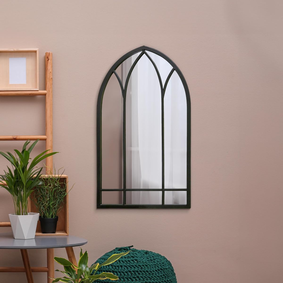 Mirroroutlet Black The Arcus - Metal Framed Modern Arched Wall Mirror 32" X 19" (83Cm X 48Cm) 2Cm Wide Frame And 3Cm Deep.