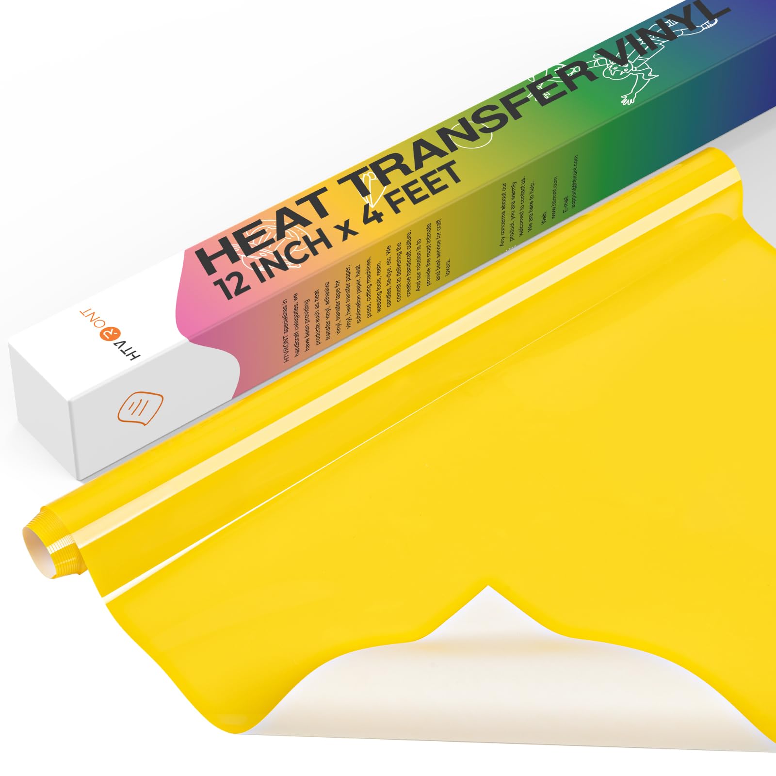 HTVRONT Heat Transfer Vinyl Roll, 12" x 4FT Yellow HTV