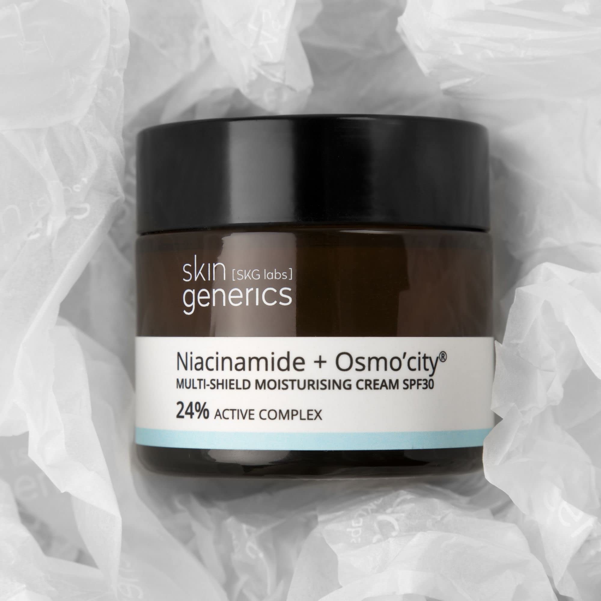 Skin Generics | Crema Facial Hidratante 50 ml | Crema Multi-Protección FPS30 Osmocity | 24% Complejo Activo | Hidratación Profunda Anti-Polución | Crema Facial Mujer | Protección Frente a la Luz Azul