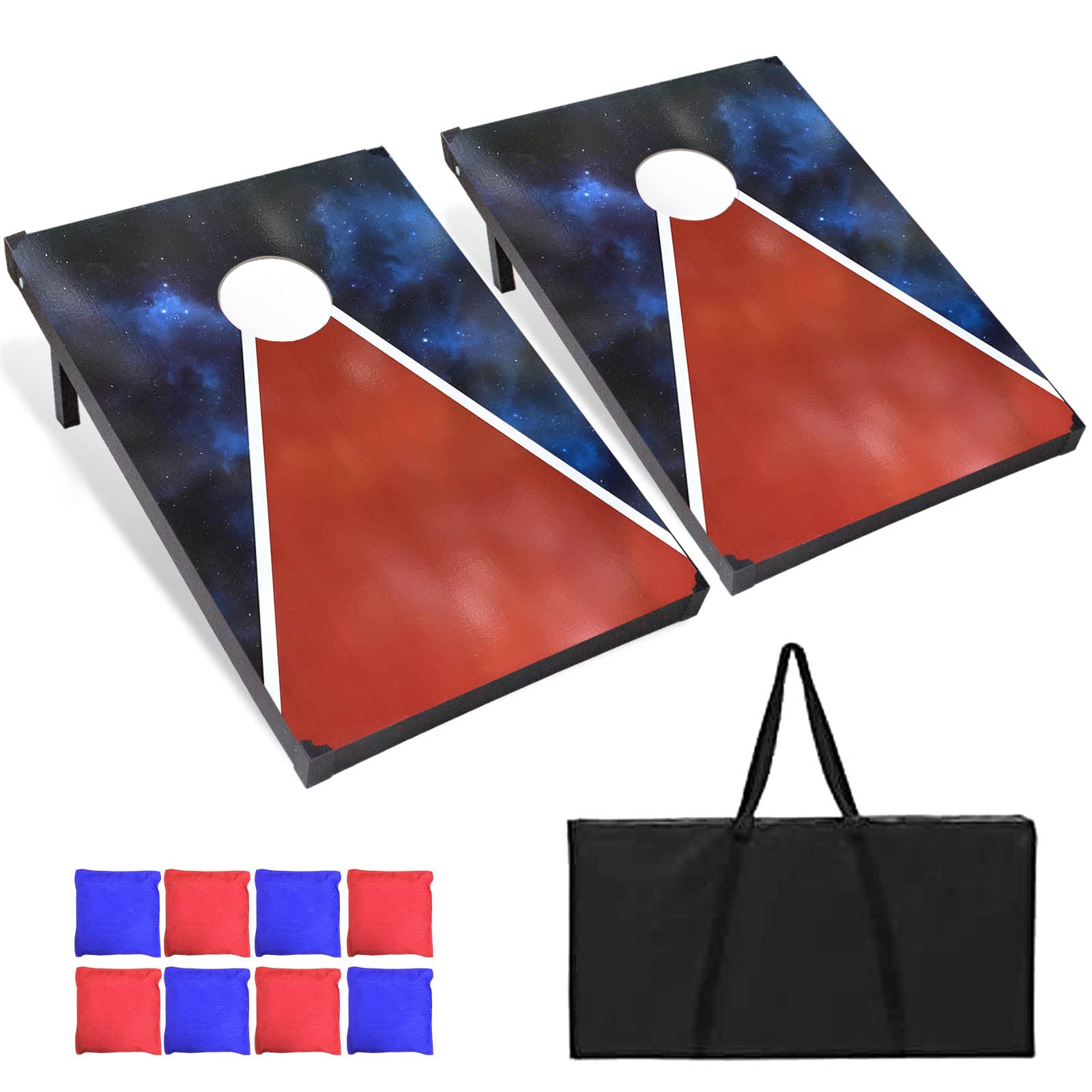 Cornhole Sets Outdoor Game - 3ft×2ft Corn Hole Sets with Bags, Corn Hole Game Set with 2 Cornhole Boards, 8 Bean Bags & Carry Bag, Outdoor Toss Cornhole Game Set for Yard, Backyard, Beach, Camping etc