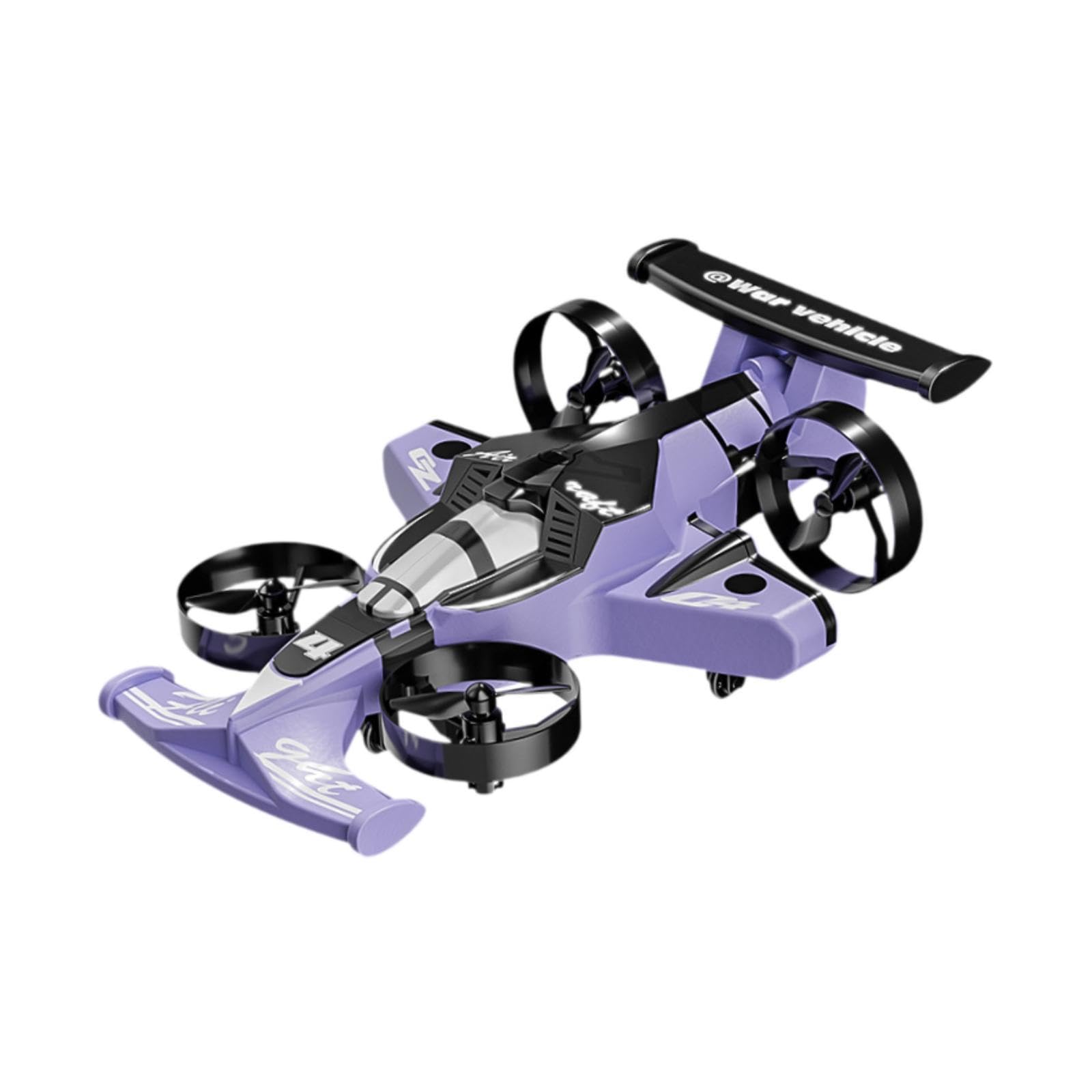 TISHITA Aeroplano Telecomandato Drone 2in1 Quadcopter RC Giocattolo Acrobatico Materiale PP Funzione Rotazione 360 Gradi per Bambini Adulti Gioco, Viola