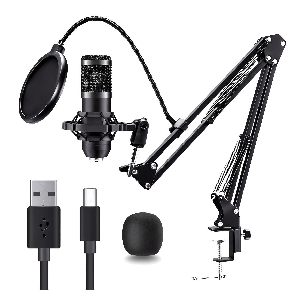 USB-800 Podcast Microphone Kit,Vocal Condenser Microphone for Content Creators,USB Mic fo…
