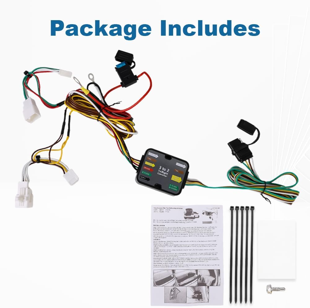 WATERWICH 4-Pin Trailer Wiring Harness Compatible with Toyota Prius 2004-2015 Replacement for 56147 Trailer Hitch Wiring Harness for Trailer Lights Connect
