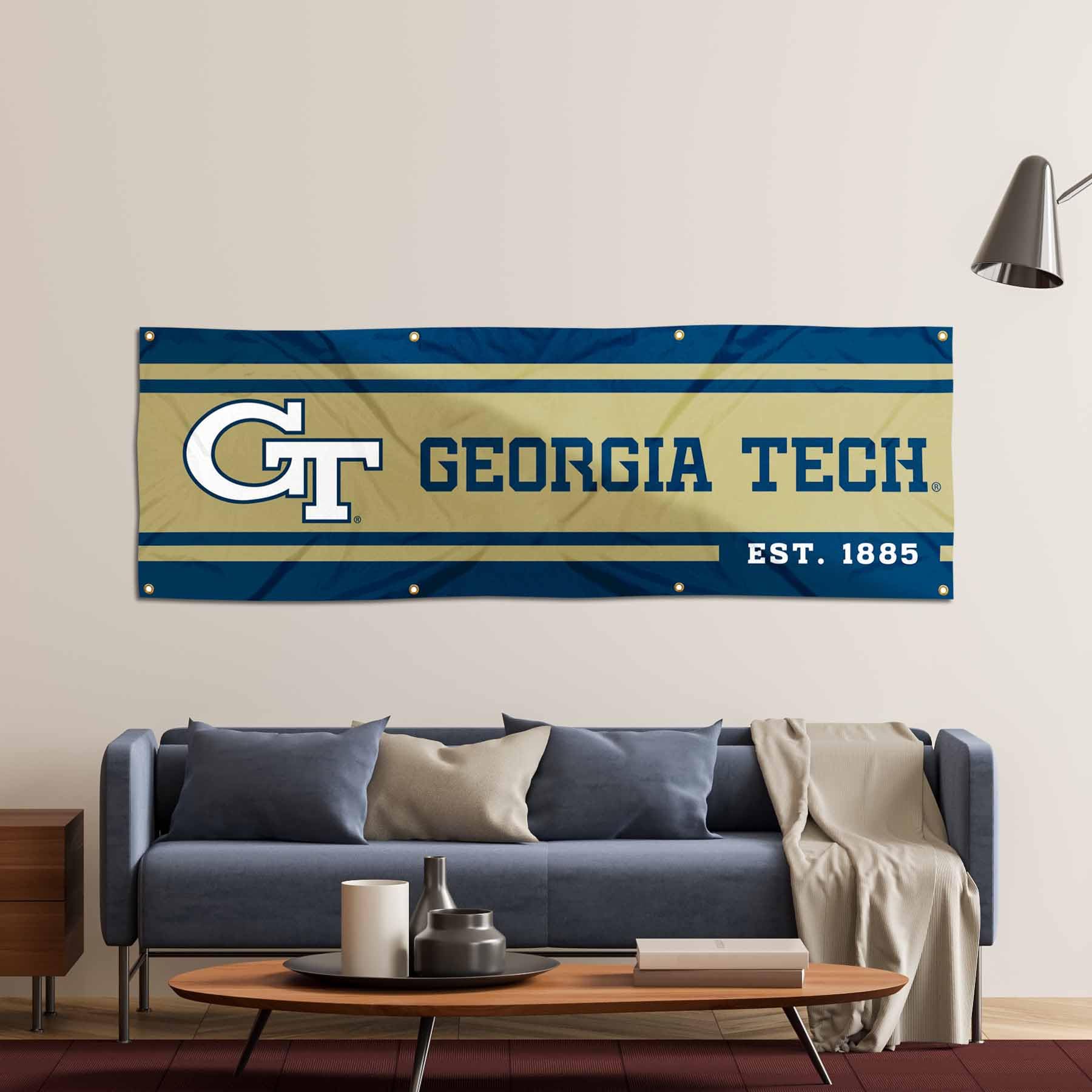 Georgia Tech Gartenflagge – Doppelseitig, 150D Polyester, 48x30 Cm | Offiziell Lizenziertes Fan-Artikel