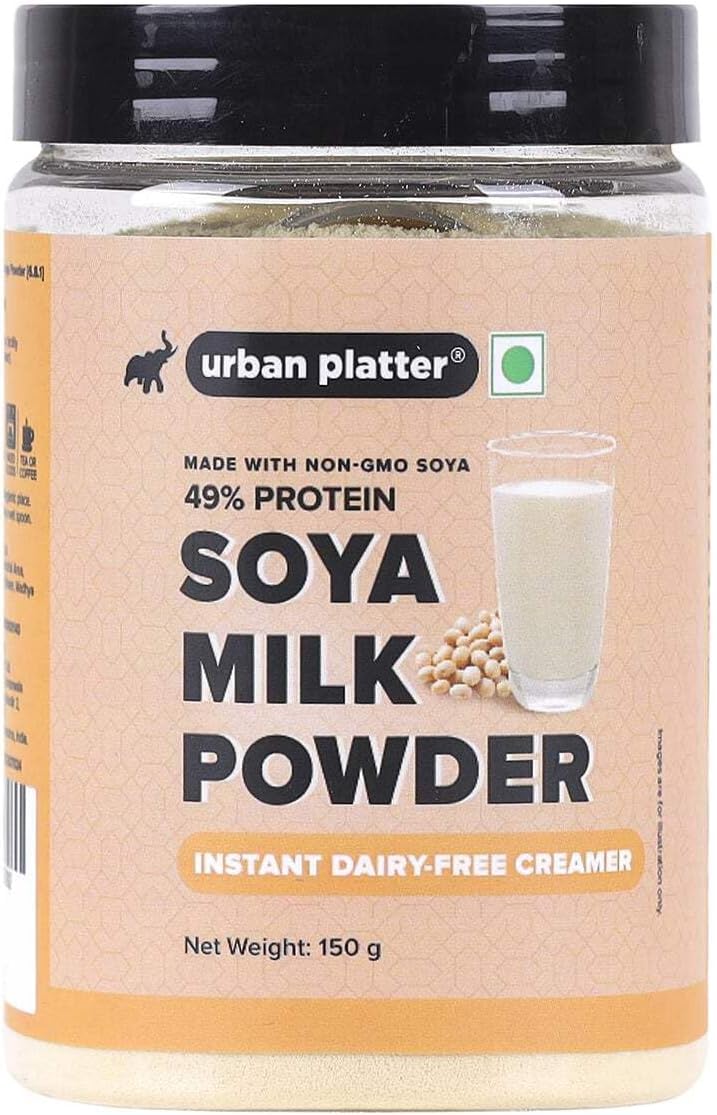 Urban Platter Soy Milk Powder, 150g / 5.3oz [Vegan, Non-GMO & 49% Protein]