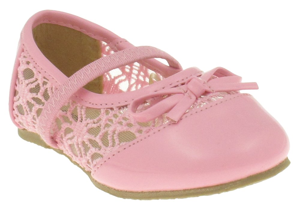 Capelli New York Crochet with Mesh Bow and Binding Toddler Girls Flat
