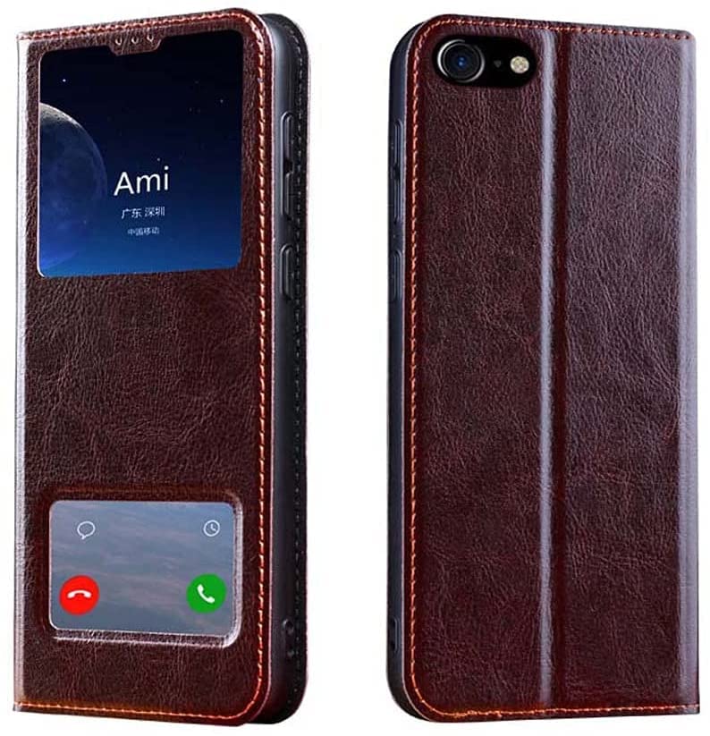 Étui en cuir iPhone SE 2020/7/8 style folio pour le bureau