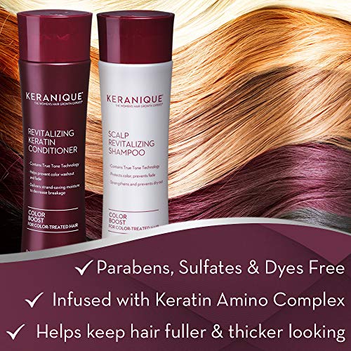 Keranique Color Boost Anti-Hair Loss Kit - Includes Hair Growth Shampoo And Conditioner For Color Treated Thinning Hair And Micro Exfoliating Follicle Revitalizing Mask, 60 Days #TOP1