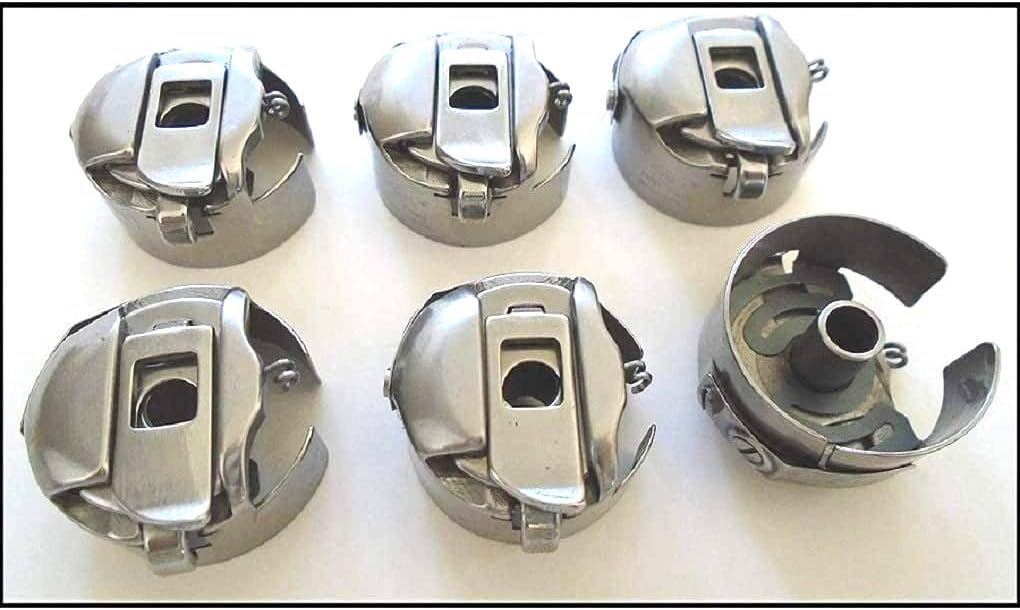 NGOSEW 6 Bobbin Cases Works with Embroidery Barudan Tajima Machines Bobbin L Size