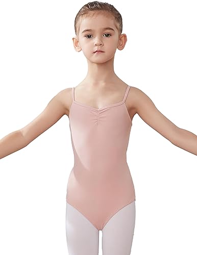 HIPPOSEUS Girls Toddler Spaghetti Straps Camisole Dance Leotards CrossBowknot Back Ballet Dance Gymnastics Leotard