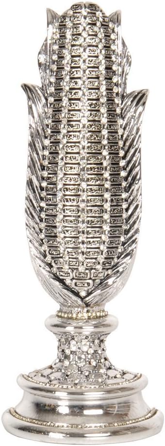 Asma ul husna 99 Names of Allah name Small Size Corn Shape Rhinestones Islamic Art Sculpture Table Decor (Silver Tone)