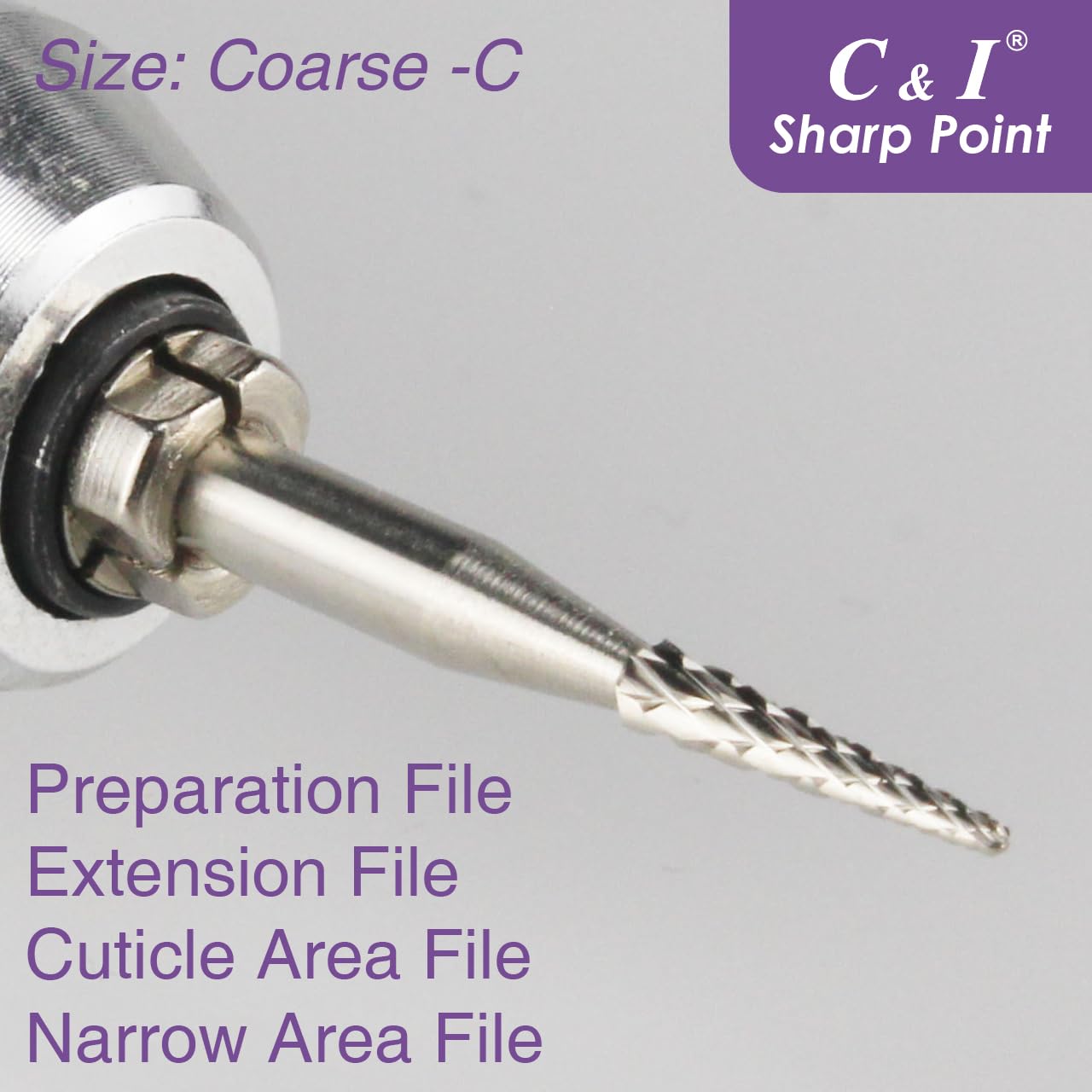 C & I Perceuse à ongles à pointe tranchante pour perceuse à ongles électrique Outil pour la préparation, l'extension ou le soin des cuticules (grossier -C)