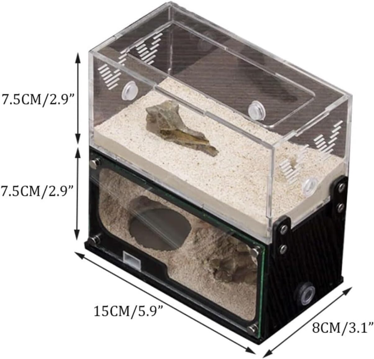 Ant Farm Concrete Ant Farm with Hunting Area Unlimited Vertical Expansion Ants Nest Pet Anthill Workshop Castle Habitat(15cm)
