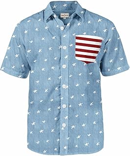Camisa hawaiana patriótica de Estados Unidos para hombre – Camisas patrióticas Aloha para chicos
