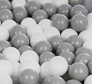 Conjunto de bolas pelotas para piscina infantil 600 piezas, O 7cm (Colores de bolas: blanco,gris)