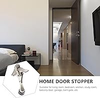 Vista 8 de Topes de puerta resistentes con un toque, tope de puerta ajustable para la parte inferior de (plateado)