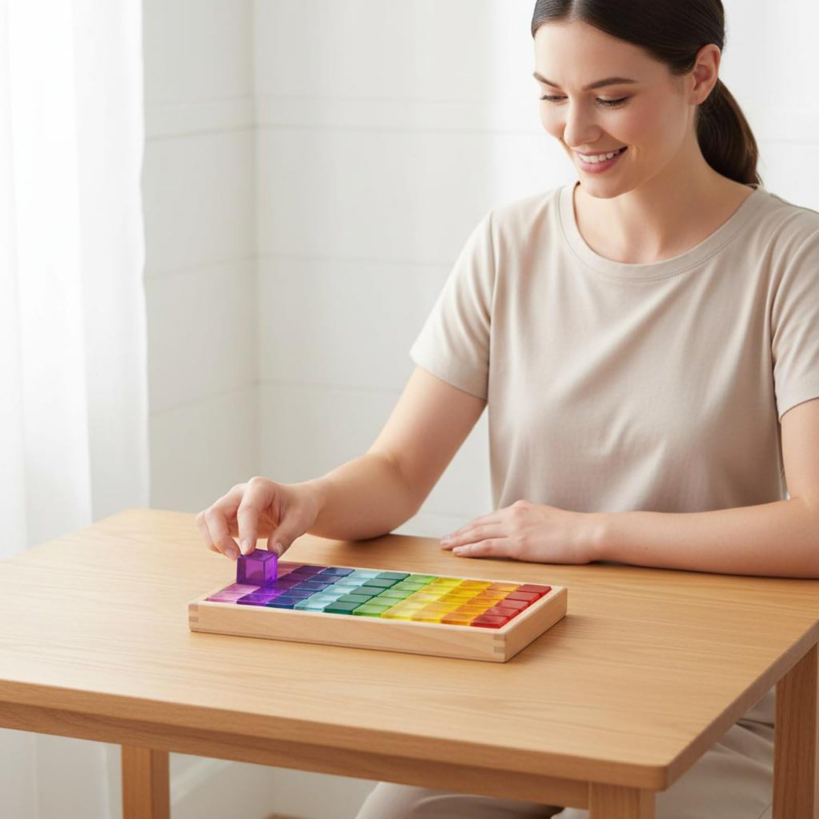 Acrilico Cubo Trasparente Blocco Costruzione Sensoriale Lucido Esplorazione Tattile Motricità Fine Adatto a Bambini Sala Insegnamento, 60 PC Alta Trasp
