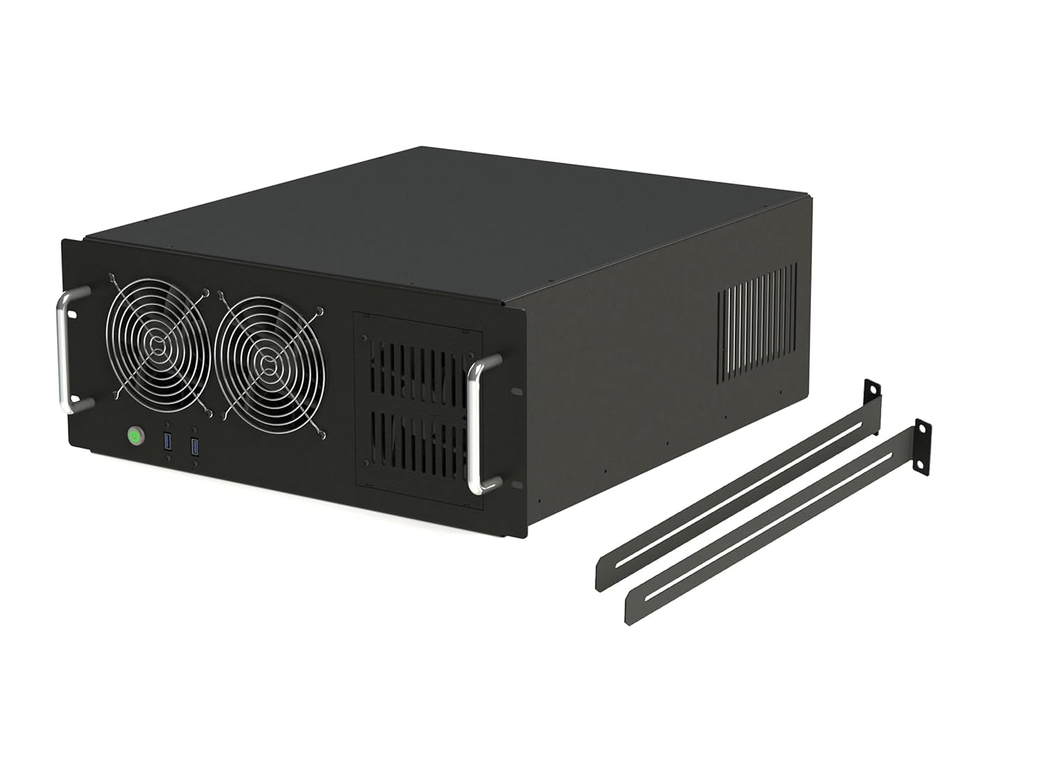 Extreme Machines XtremeMiner 4U Rack Mount CPU Server Chassis for 19 Inch U Rack (with Fixing clamp Mounting), Black