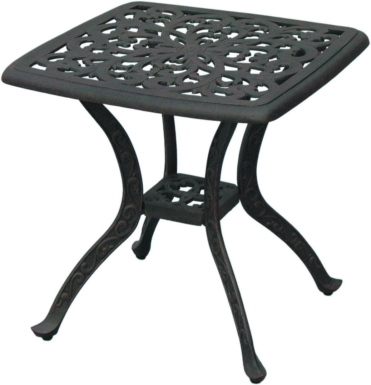 DarleeSeries 80 Patio Round End Table in Antique Bronze