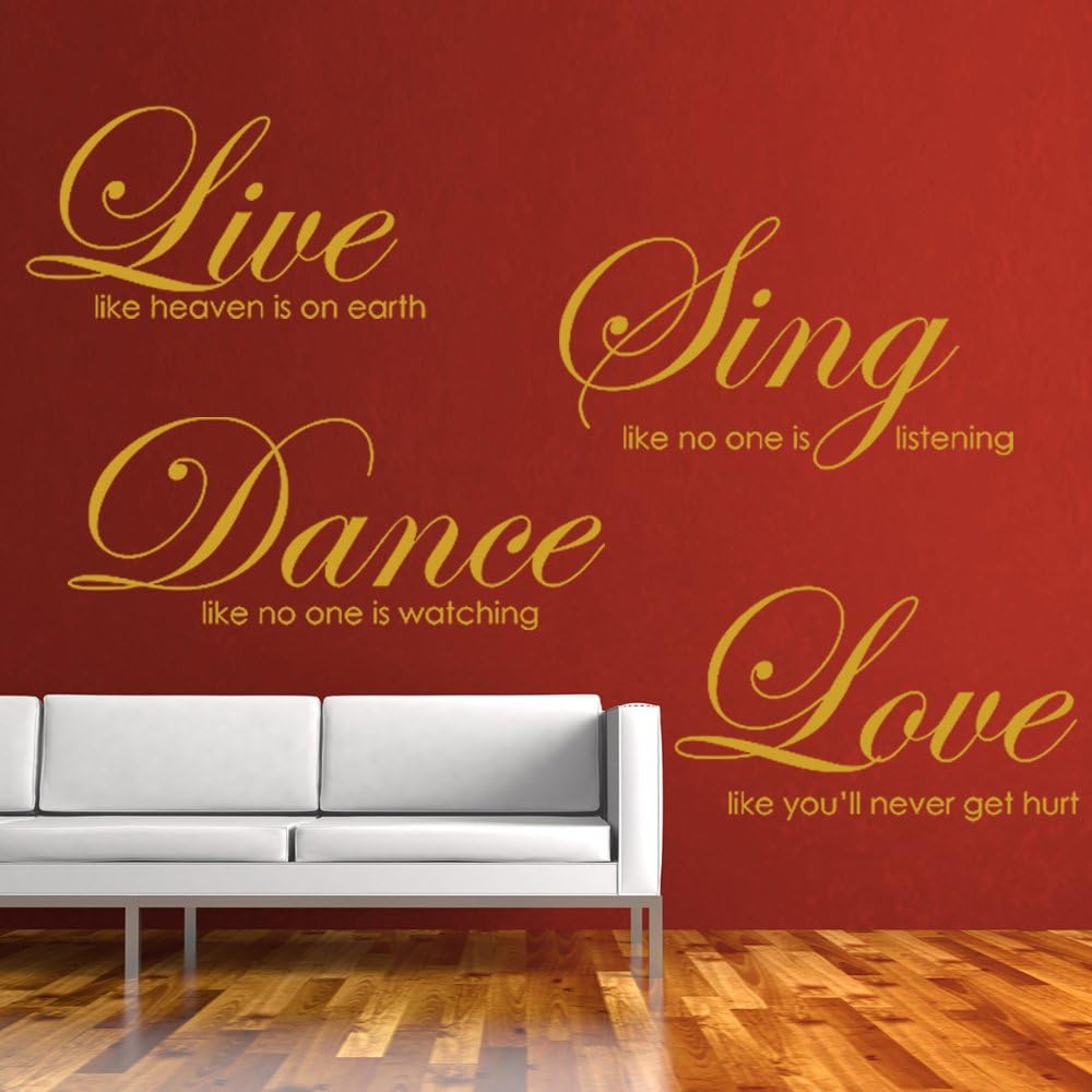 Dance Like No One is Watching - Wall Stickers Vinyl Quotes Wall Decals Wall Art Posters Murals Decoration (White, Small)