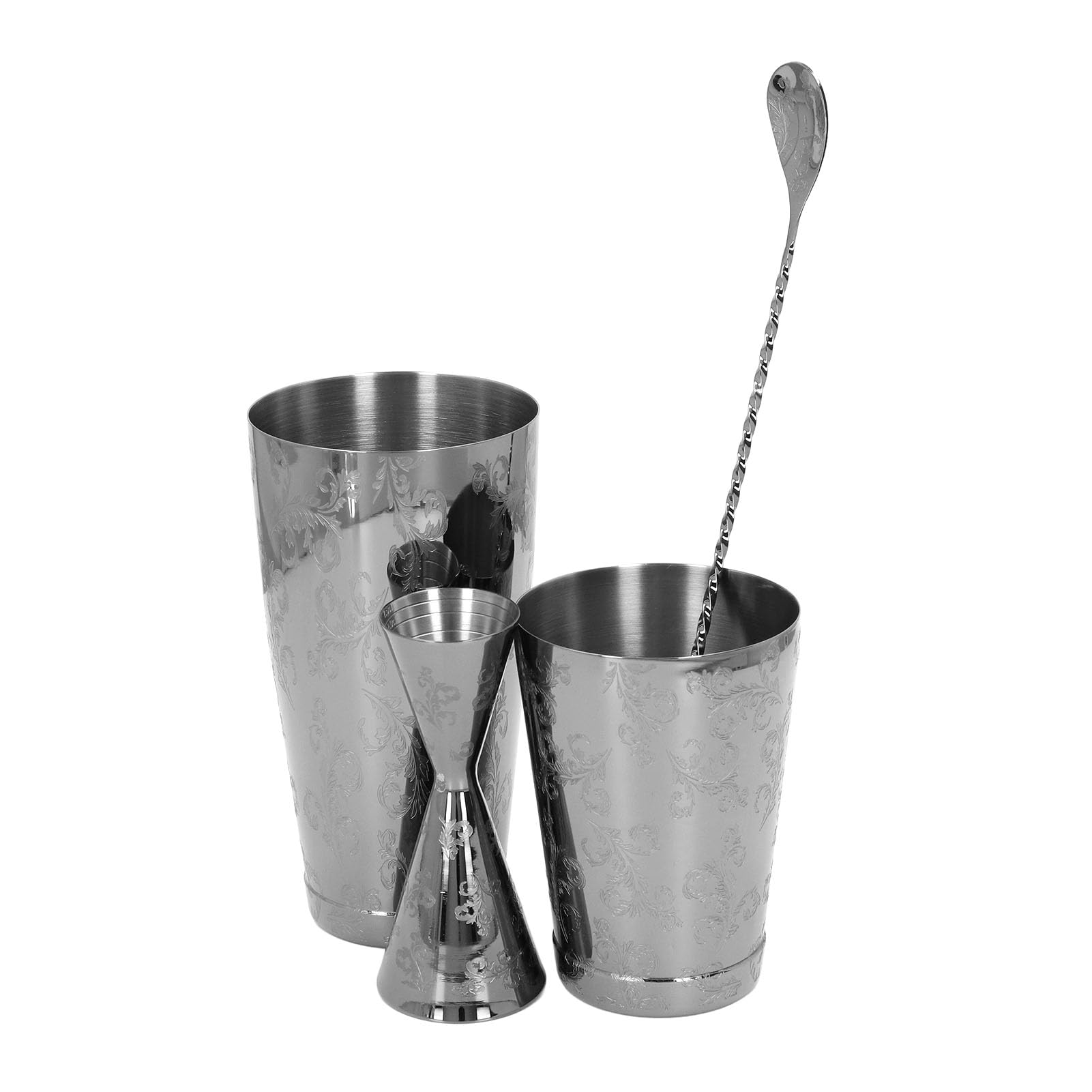 aqxreight Boston Cocktail Shaker Set 304 Herramienta de Barra de Estampado de Acero Inoxidable con Acero Inoxidable con Colador para Mezclar Martinis y Cócteles (B)