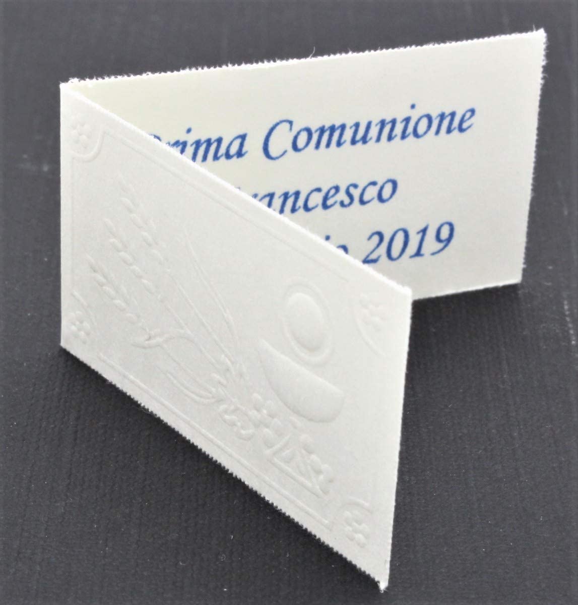 LE GEMME DI VENEZIA Bigliettini Bomboniera Prima Comunione con Calice A Rilievo Stampa Personalizzata a Colori (Pezzi 200)