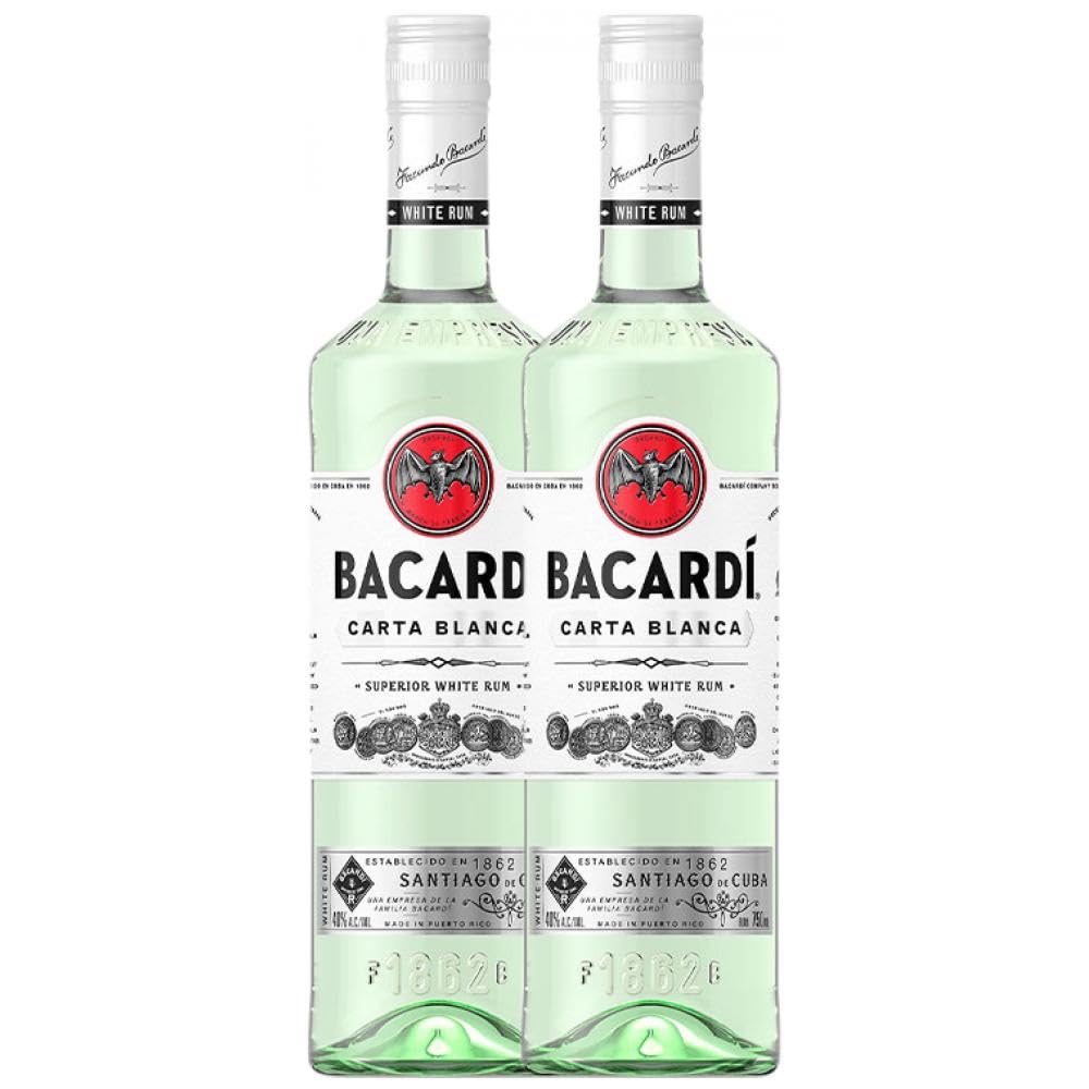 Rum Bacardí Superior Rakete Flasche 1 L (Schachtel mit 2 Rakete Flasche von 1 L)