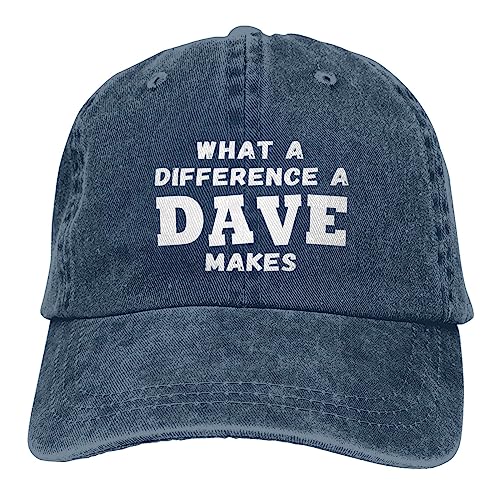 What A Differences A Dave Makes Hat Baseball Cap Hats for Men Adjustable Hat