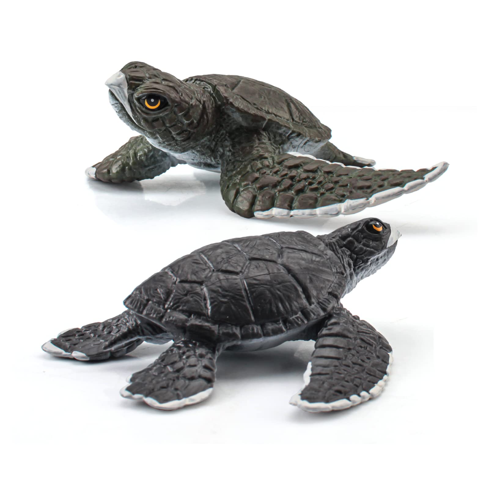 SQDC Sea Turtle Figure 5 Inch 2PCS Realistic Sea Creatures Toys Figurines Tortoises Figurines Sea Life Collection for Kids Toddlers Marine Animal Model
