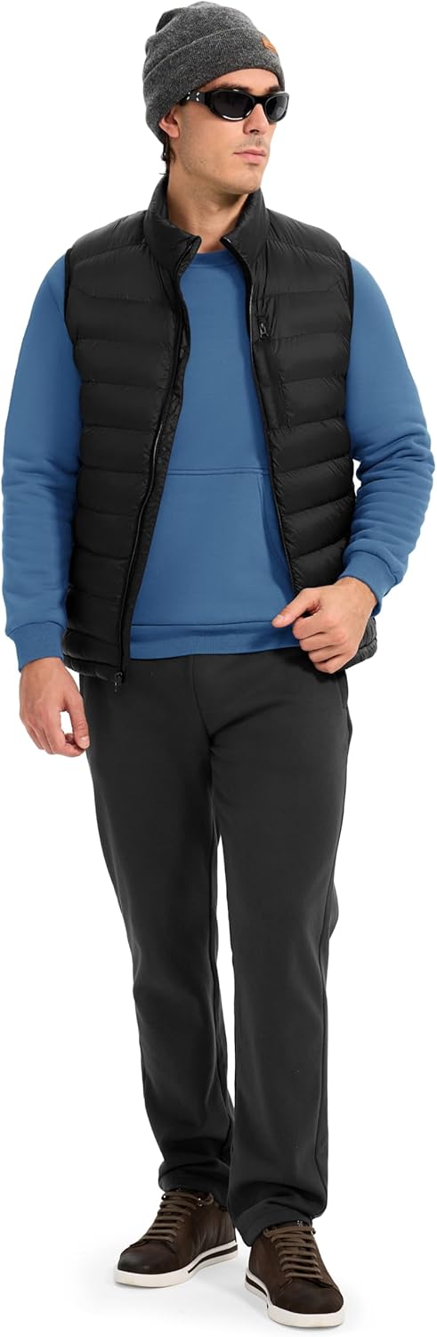 Rdruko Men's Sherpa Lined Sweatshirts Heavyweight Winter Fleece Pullover Crewneck Sweatshirts With Zip Kangaroo Pocket - Image 2