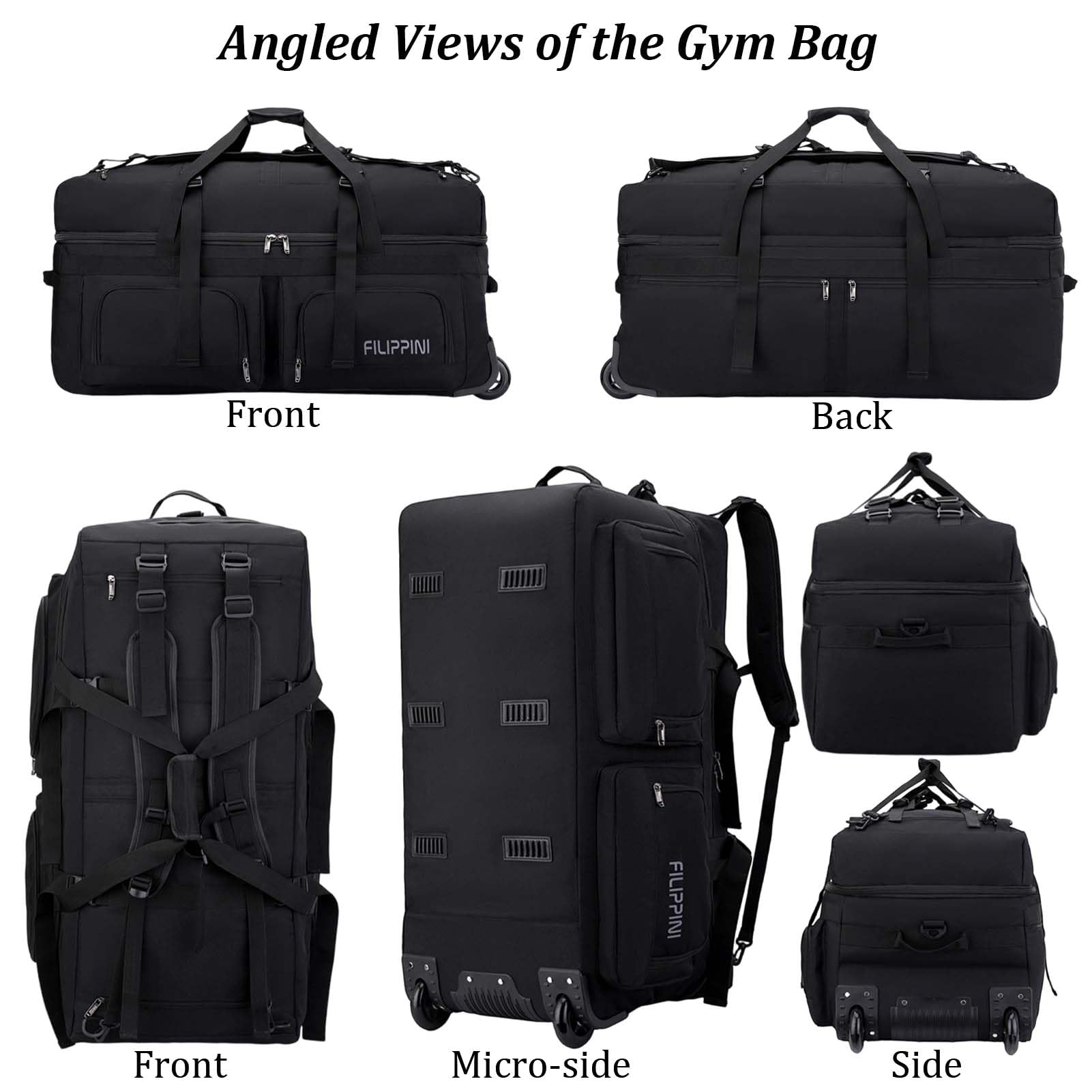 80L Bolsa de Viaje con Ruedas Grande Mochila Gimnasio Gym Fitness Bolsa de Lona Plegable Bolso de Deporte al Aire Libre Trekking Impermeable Mochila Wheeled Travel Bag (Verde)
