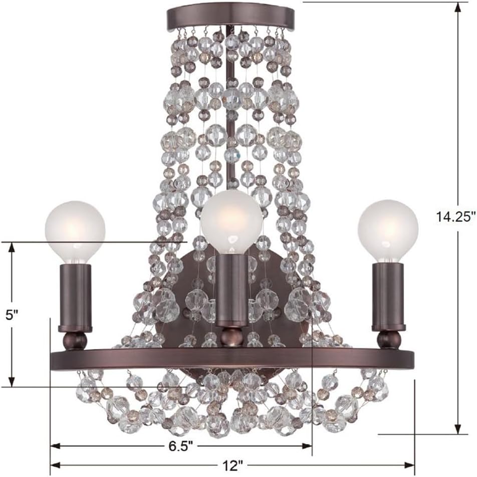Crystorama Channing 3 Light Hand Cut Crystal Polished Chrome Sconce