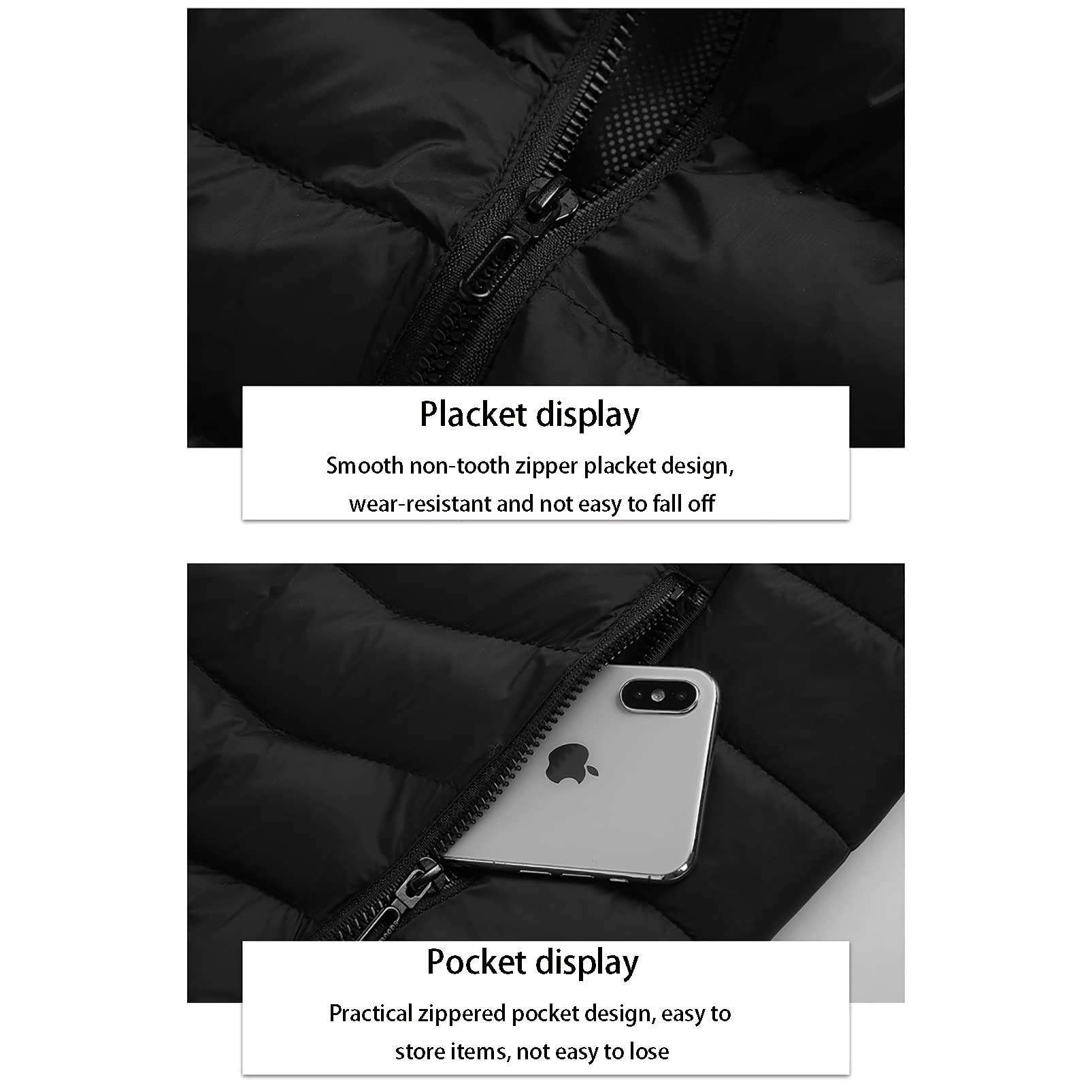 CUTTE Chaqueta Térmica Inteligente de Invierno para Hombre Resistente al Agua con Calefacción Eléctrica USB Chaqueta Acolchada Abrigo Ropa de Abrigo con Control Dual para la Fiebre