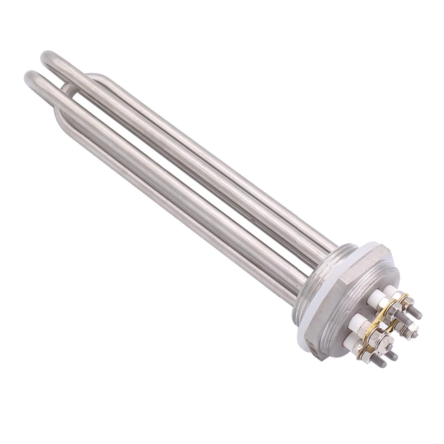 Heating Heater DN40 Electric Heating Element 220V/380V SUS304 Heater 3KW/4.5KW/6KW/9KW Heater with Stainless Steel Cover(380V 6KW)