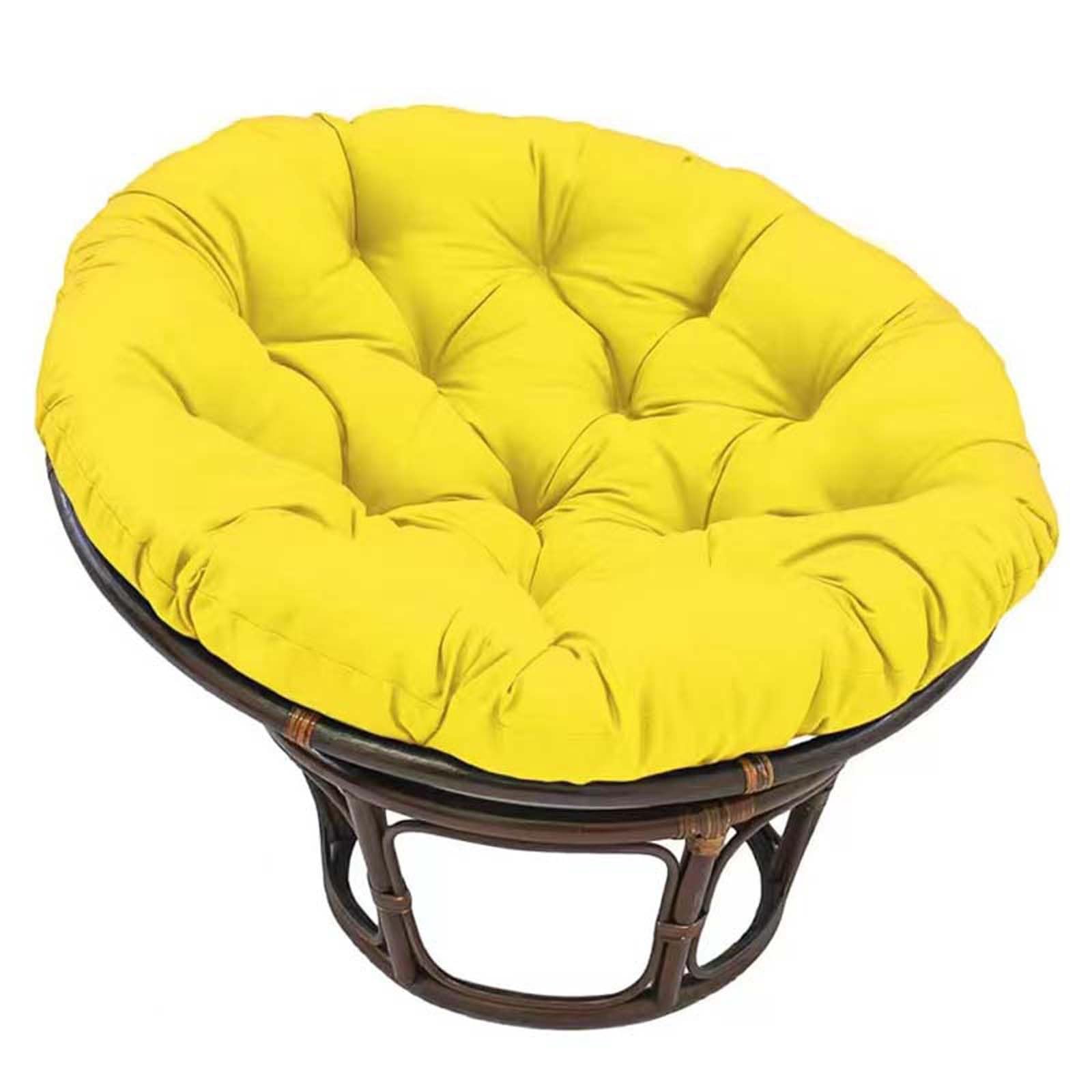 LUYAYW Hanging Basket Seat Cushion - Thick Leisure Hanging Basket Chair Cushion, Washable Round Patio Seat Cushion for Indoor Outdoor Swing Chair Office Rocking Chair(Yellow,100 * 100cm)