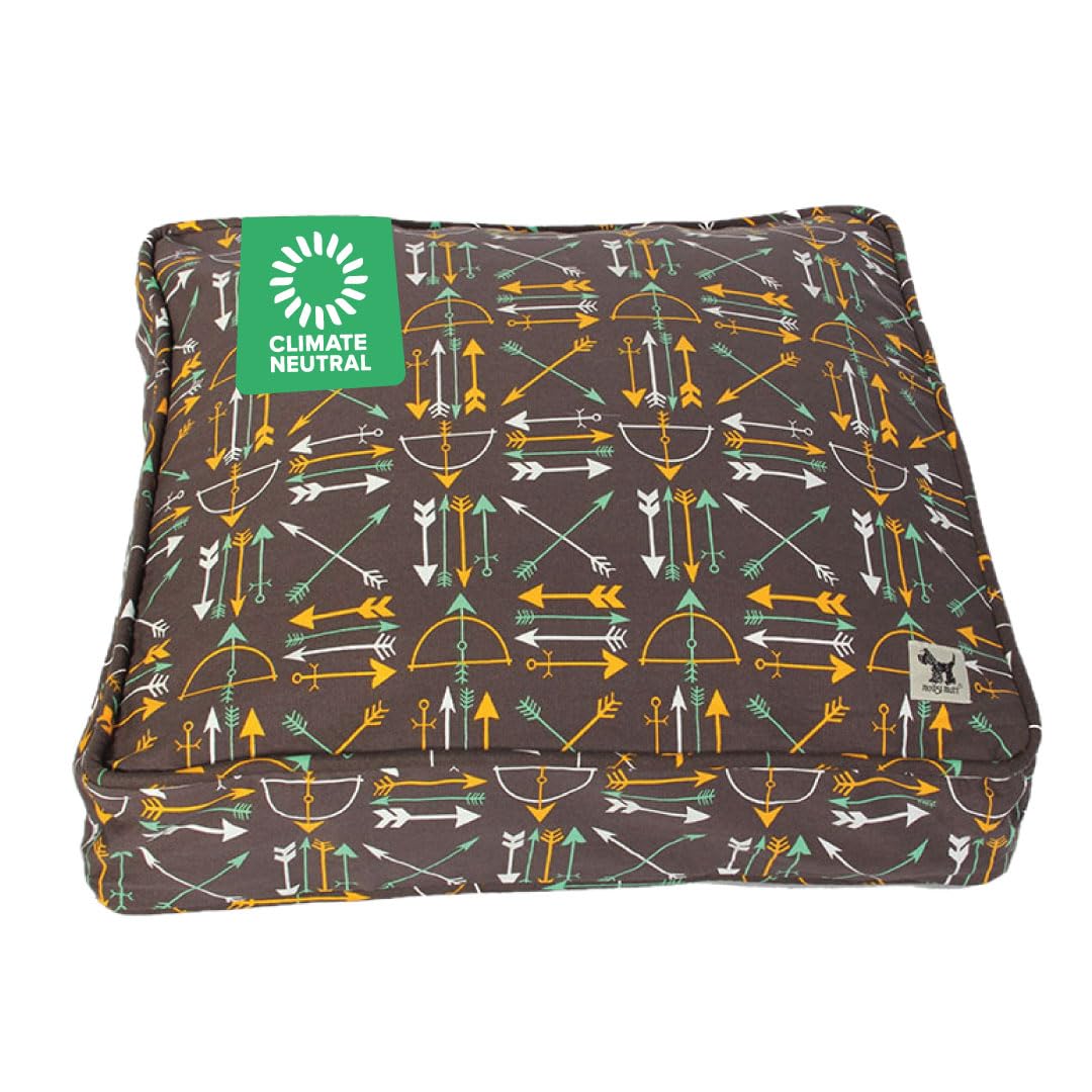 Housse de couette carrée pour lit de chien en coton lavable imprimé papillon 50x50x10 cm