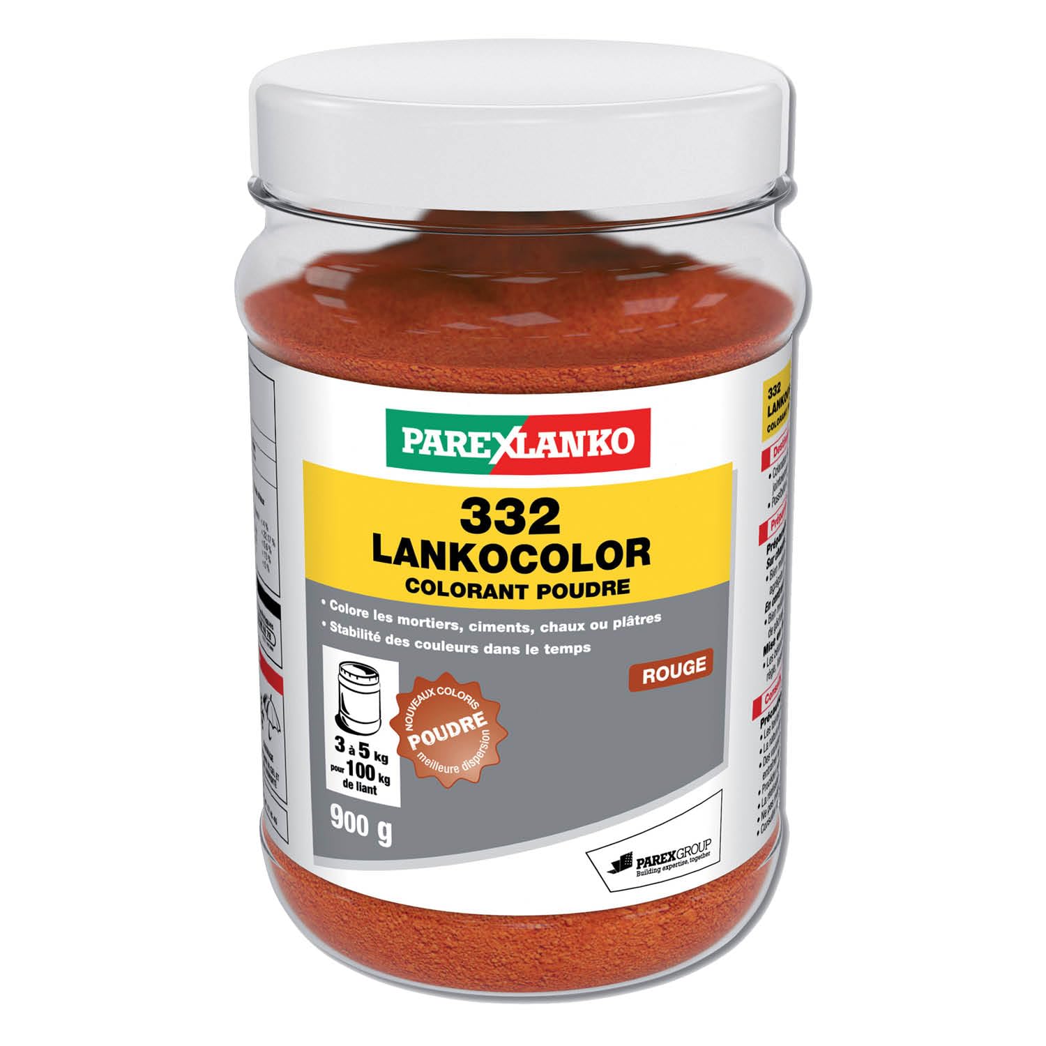 Parexlanko LankoColor 332 Colorant en poudre Rouge 900g pour mortier et béton