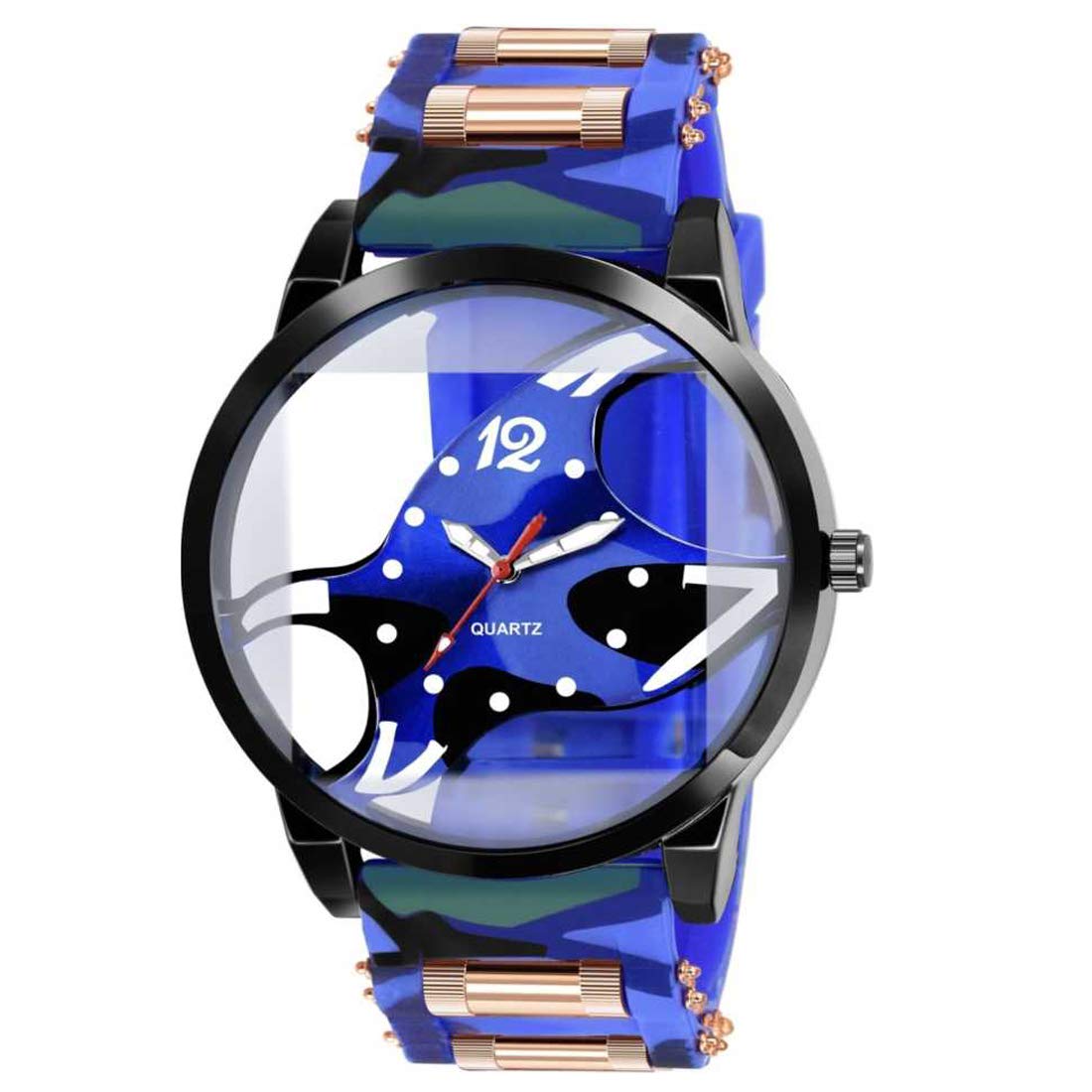 crispy™ Blue Color Transparent Analog Watch for Men & Boys Analog Watch - for Men (B08T6H6NV7) Amazon Price History, Amazon Price Tracker