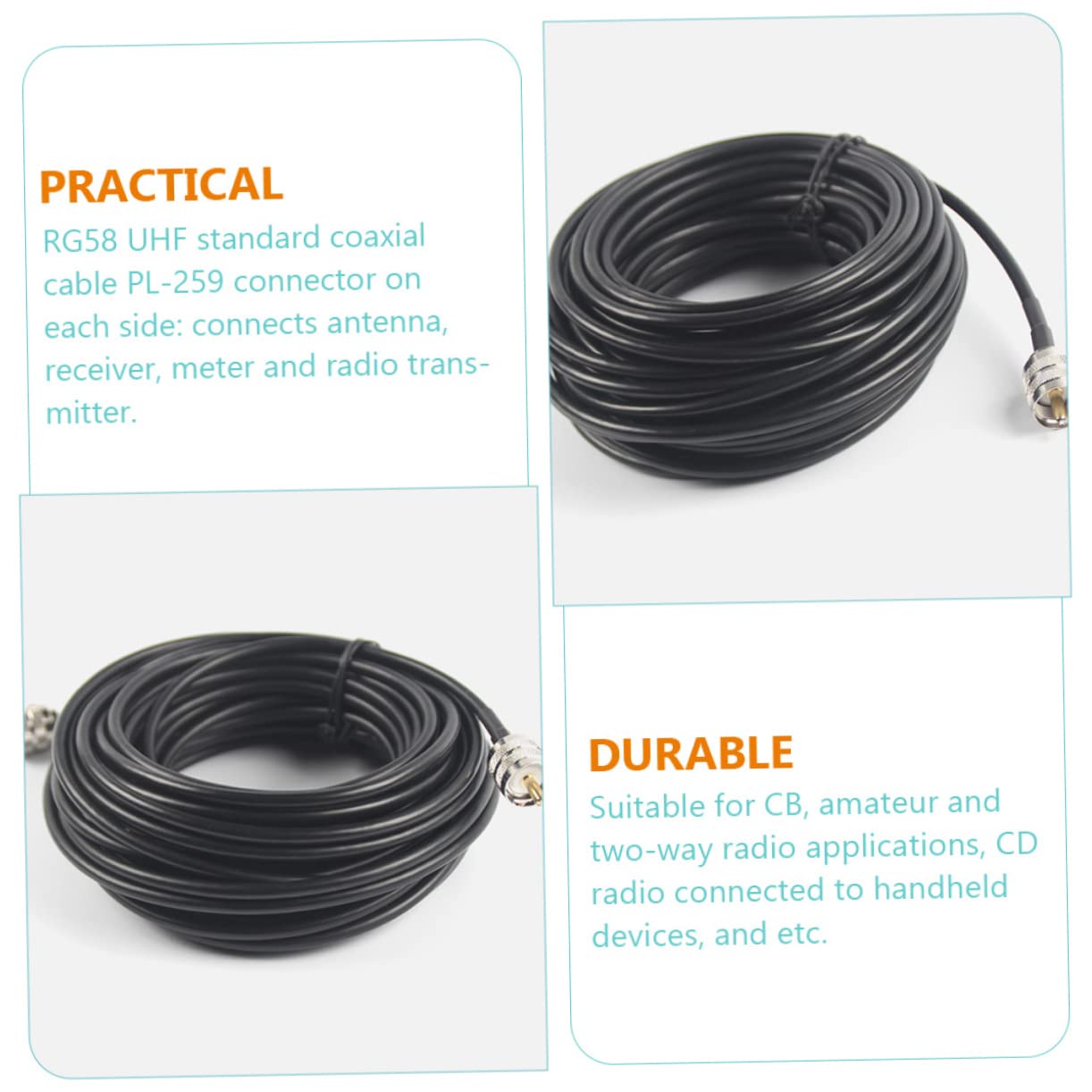 NUOBESTY Coassiale Jumper Uhf Uhf Connettore Rame Bassa Perdita Connessione Affidabile Dispositivo Radio Antenna Ricetrasmittente Radio Amatoriale Misuratore Trasmettitore