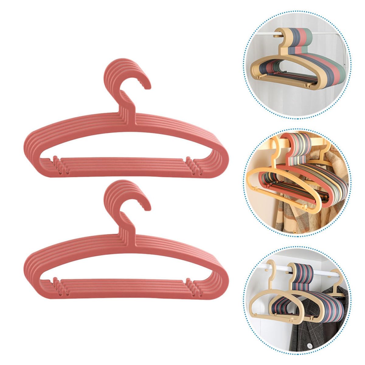 Ciieeo Grucce Antiscivolo Colore Casuale in Plastica Rossa Set di 10 Salvaspazio senza Cuciture per Armadio per Casa e Organizzazione di Abiti