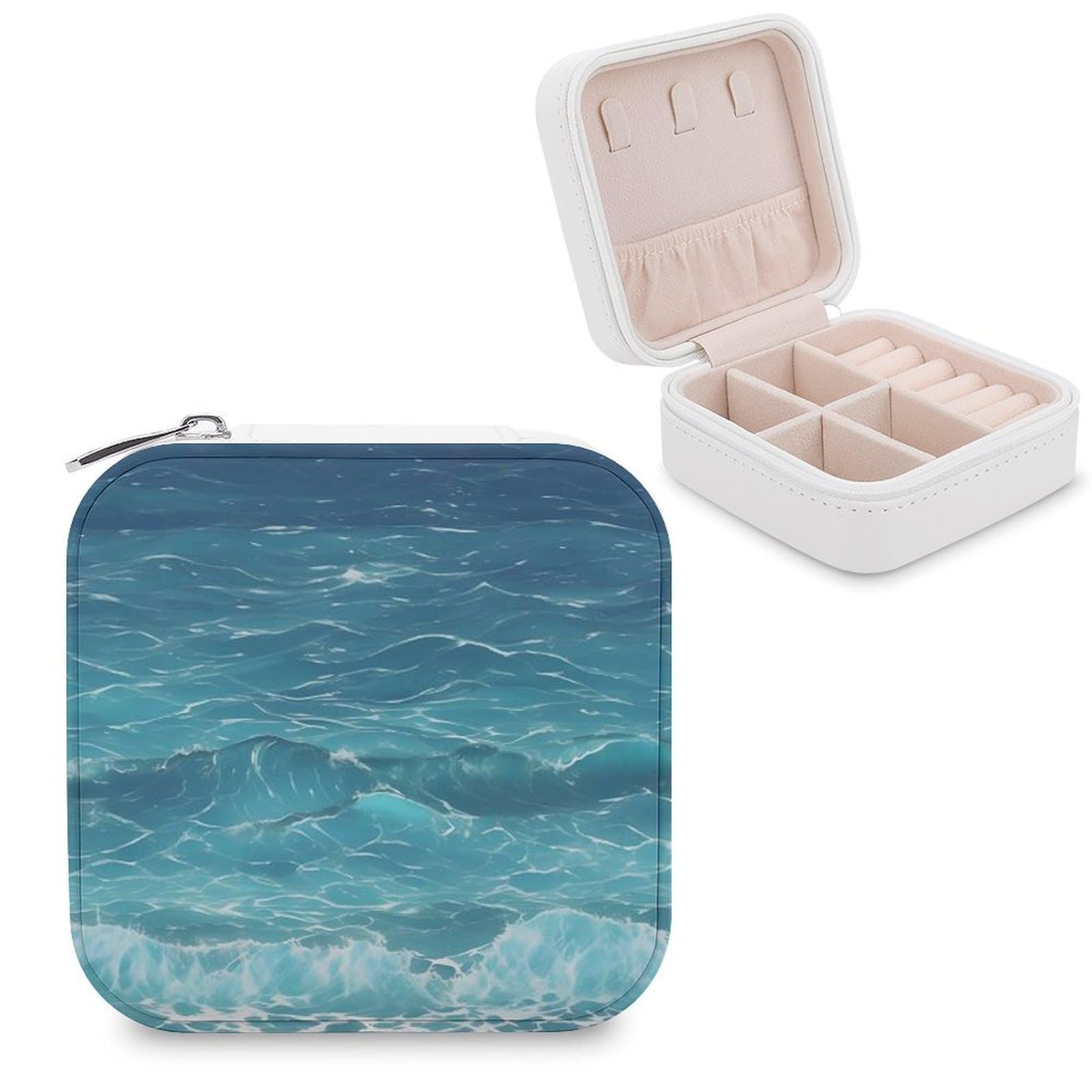 VstaDank The Deep Ocean Jewelry Box Beautiful Portable Ring Boxes Cute Large-Capacity Jewelry Case Jewelry Organizer for Mothers Gifts for Earrings Rings Hand Bracelet
