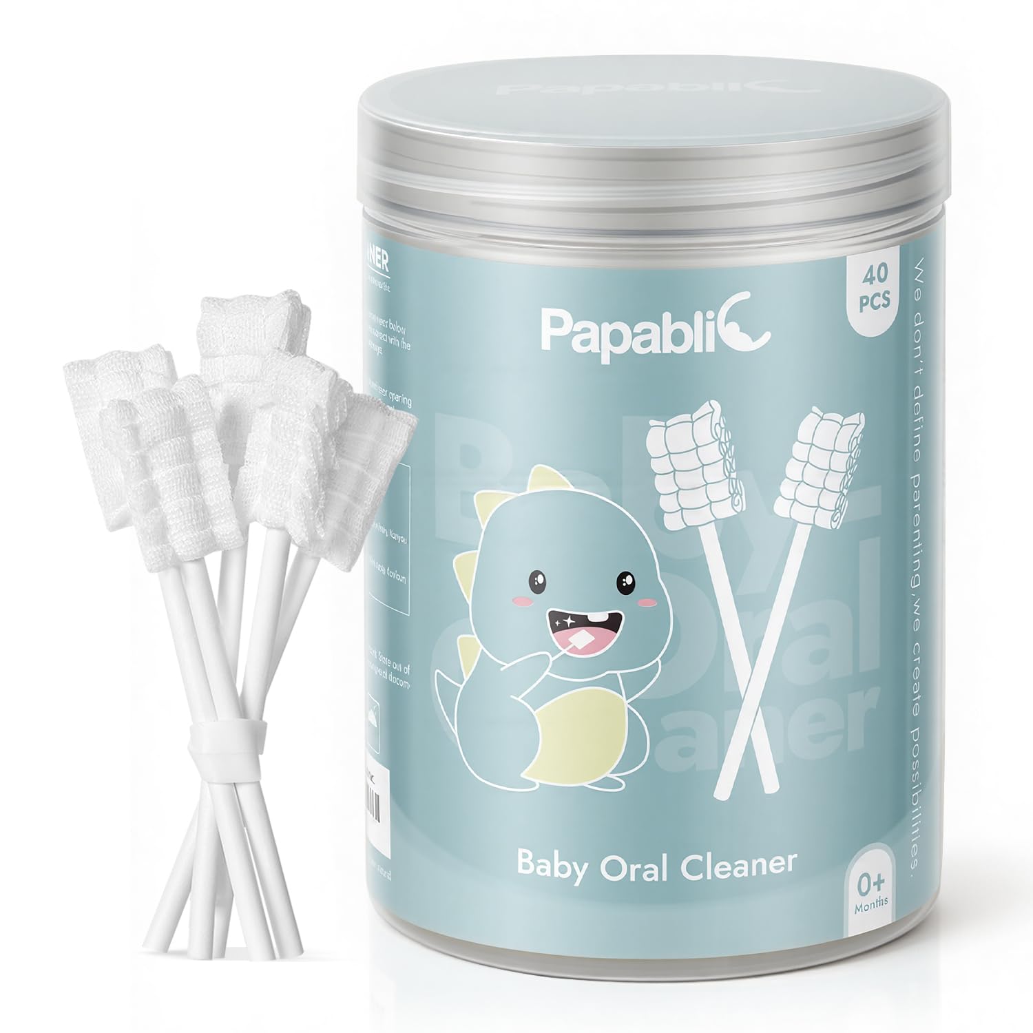 Papablic Baby Tongue Cleaner Baby Oral Cleaner Disposable Infant Mouth Cleaner Newborn Upgrade Gum Cleaner with Paper Handle